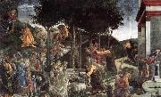 BOTTICELLI, Sandro Scenes from the Life of Moses oil painting reproduction